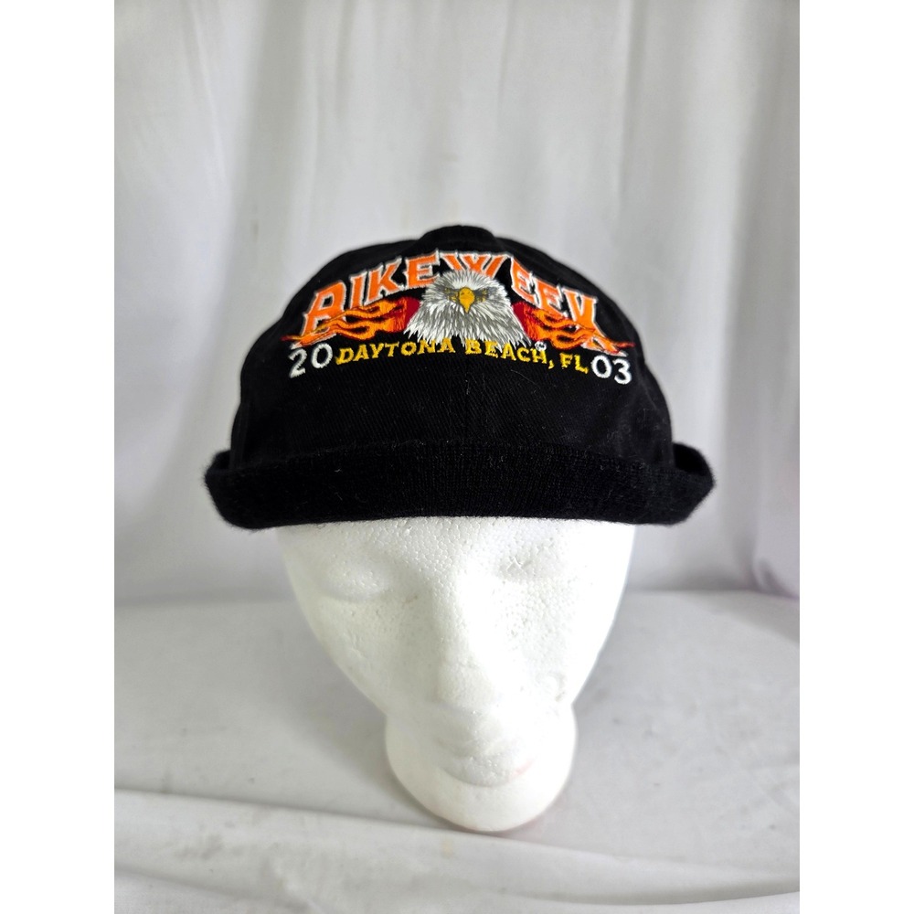 Vintage 2003 Bike Week Daytona Beach, Eagle Biker Cap Brimless Docker Hat